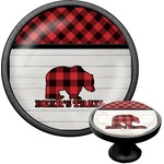 Lumberjack Plaid Cabinet Knob (Black) (Personalized)