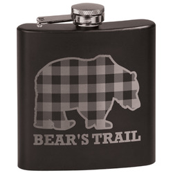 Lumberjack Plaid Black Flask Set (Personalized)