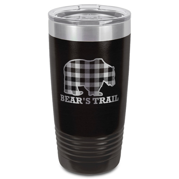 Lumberjack Plaid Black Polar Camel Tumbler - 20oz - Front