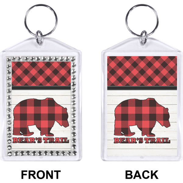 Lumberjack Plaid Bling Keychain (Front + Back)