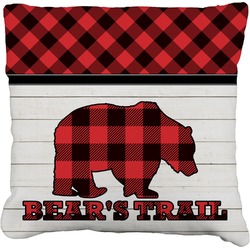 Lumberjack Plaid Faux-Linen Throw Pillow 16" (Personalized)