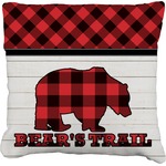 Lumberjack Plaid Faux-Linen Throw Pillow 18" (Personalized)