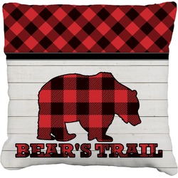 Lumberjack Plaid Faux-Linen Throw Pillow 18" (Personalized)