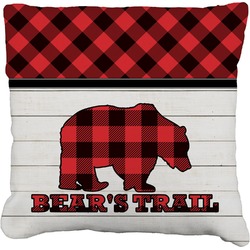 Lumberjack Plaid Faux-Linen Throw Pillow 20" (Personalized)