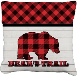 Lumberjack Plaid Faux-Linen Throw Pillow 26" (Personalized)