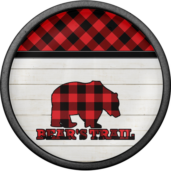 Lumberjack Plaid Cabinet Knob - Black - Front