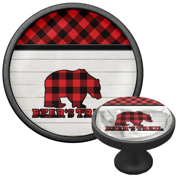 Lumberjack Plaid Cabinet Knob - Black - Multi Angle