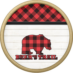 Lumberjack Plaid Cabinet Knob - Gold (Personalized)