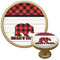 Lumberjack Plaid Cabinet Knob - Gold (Personalized)