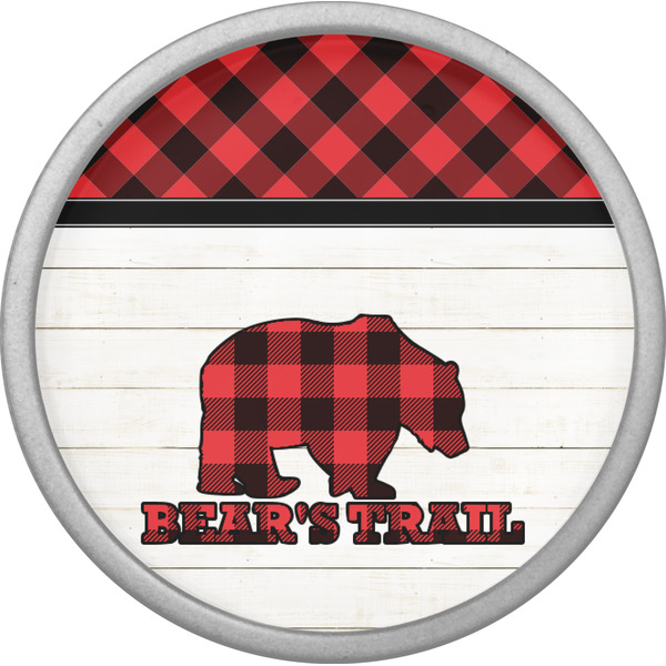 Lumberjack Plaid Cabinet Knob - Nickel - Front