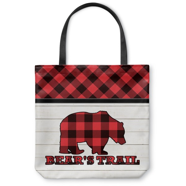 Custom Lumberjack Plaid Canvas Tote Bag (Personalized)