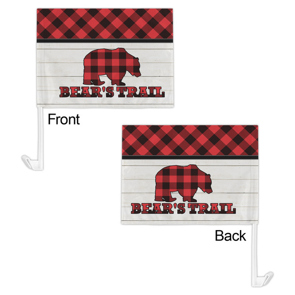 Lumberjack Plaid Car Flag - 11" x 8" - Front & Back View