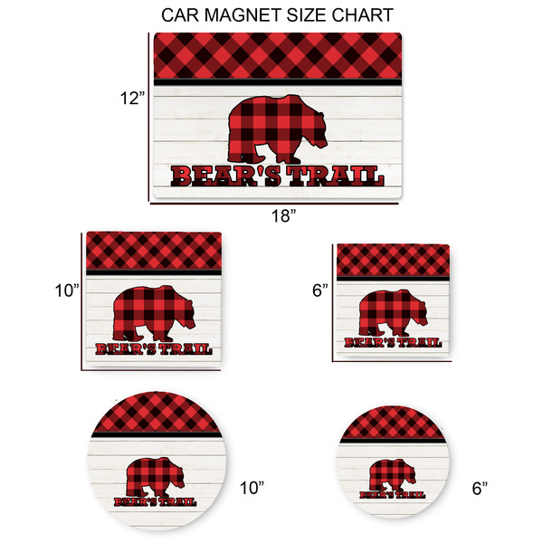 Lumberjack Plaid Car Magnets - SIZE CHART