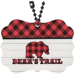 Lumberjack Plaid Rear View Mirror Charm (Personalized)