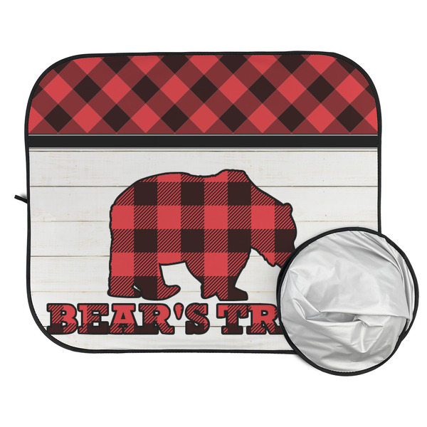 Lumberjack Plaid Car Sun Shades - FOLDED & UNFOLDED