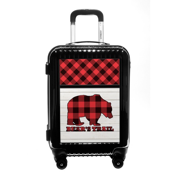 Custom Lumberjack Plaid Carry On Hard Shell Suitcase (Personalized)