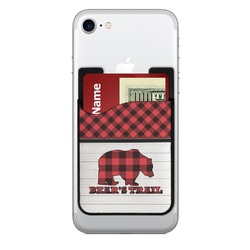 Lumberjack Plaid 2-in-1 Cell Phone Credit Card Holder & Screen Cleaner (Personalized)