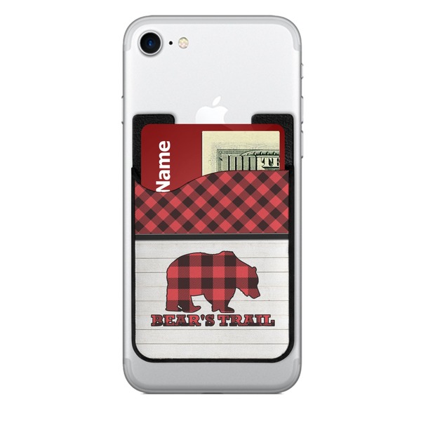 Custom Lumberjack Plaid 2-in-1 Cell Phone Credit Card Holder & Screen Cleaner (Personalized)