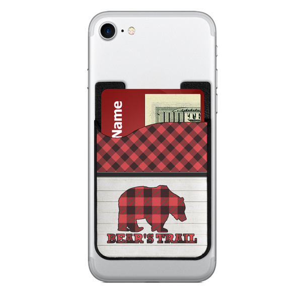 Custom Lumberjack Plaid 2-in-1 Cell Phone Credit Card Holder & Screen Cleaner (Personalized)