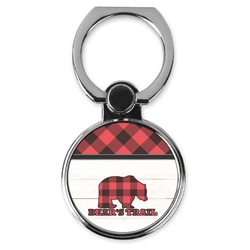 Lumberjack Plaid Cell Phone Ring Stand & Holder (Personalized)