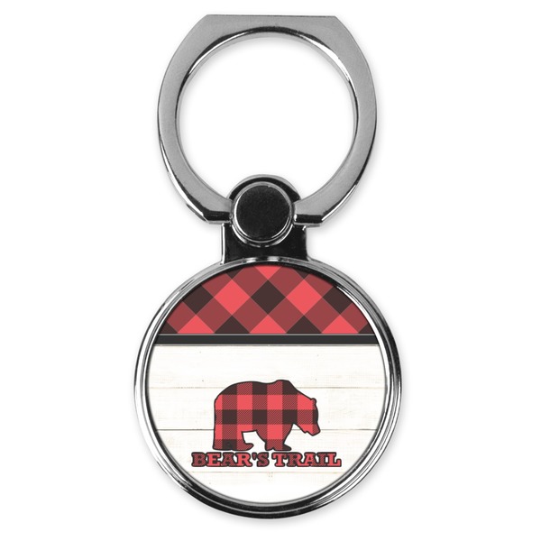 Custom Lumberjack Plaid Cell Phone Ring Stand & Holder (Personalized)