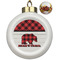 Lumberjack Plaid Ceramic Ball Ornaments - Poinsettia Garland (Personalized)