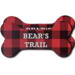 Lumberjack Plaid Ceramic Dog Ornament - Front & Back w/ Name or Text