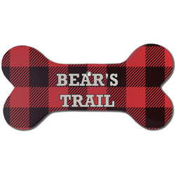 Lumberjack Plaid Ceramic Dog Ornament - Front w/ Name or Text