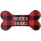 Lumberjack Plaid Ceramic Dog Ornament - Front w/ Name or Text