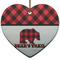 Lumberjack Plaid Ceramic Flat Ornament - Heart (Front)