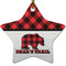 Lumberjack Plaid Ceramic Flat Ornament - Star (Front)