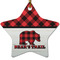 Lumberjack Plaid Star Ceramic Ornament w/ Name or Text