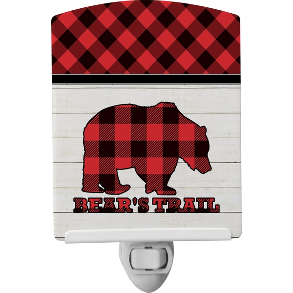 Custom Lumberjack Plaid Ceramic Night Light (Personalized)