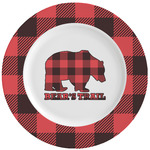 Lumberjack Plaid Ceramic Dinner Plates (Set of 4) (Personalized)