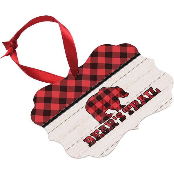 Lumberjack Plaid Christmas Ornament (Angle View)