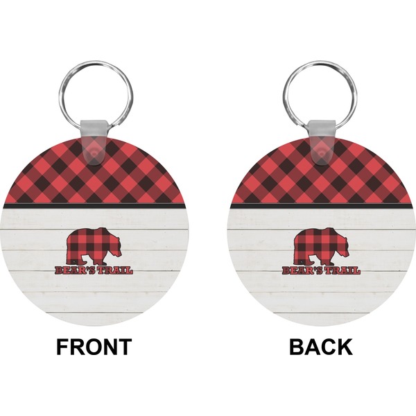 Lumberjack Plaid Circle Keychain (Front + Back)