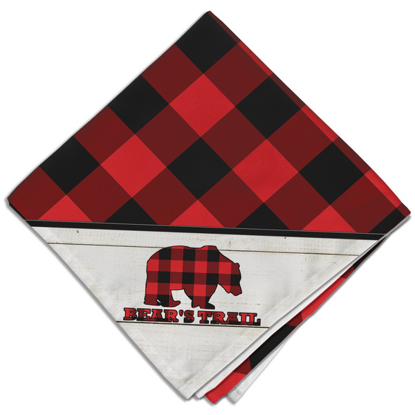 Custom Lumberjack Plaid Cloth Dinner Napkin - Single w/ Name or Text