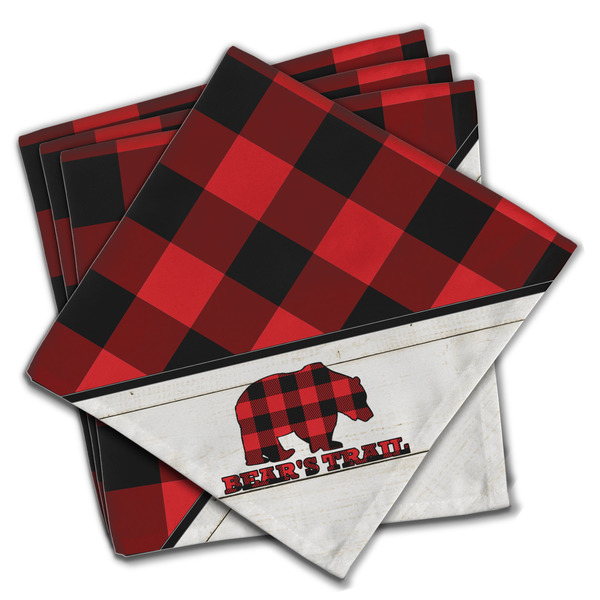 Custom Lumberjack Plaid Cloth Napkins (Set of 4) (Personalized)