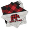 Lumberjack Plaid Cloth Cocktail Napkins - Set of 4 w/ Name or Text