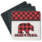 Lumberjack Plaid Square Rubber Backed Coasters - Set of 4 (Personalized)