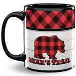Lumberjack Plaid 11 Oz Coffee Mug - Black (Personalized)