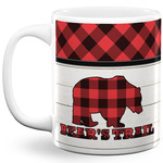 Lumberjack Plaid 11 Oz Coffee Mug - White (Personalized)