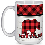 Lumberjack Plaid 15 Oz Coffee Mug - White (Personalized)
