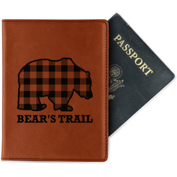 Lumberjack Plaid Passport Holder - Faux Leather - Double Sided (Personalized)