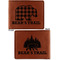 Lumberjack Plaid Cognac Leatherette Bifold Wallets - Front and Back