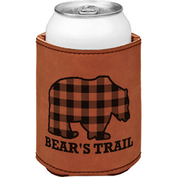 Lumberjack Plaid Leatherette Can Sleeve - Double Sided (Personalized)