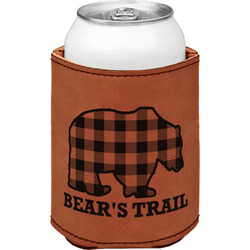 Lumberjack Plaid Leatherette Can Sleeve - Double Sided (Personalized)