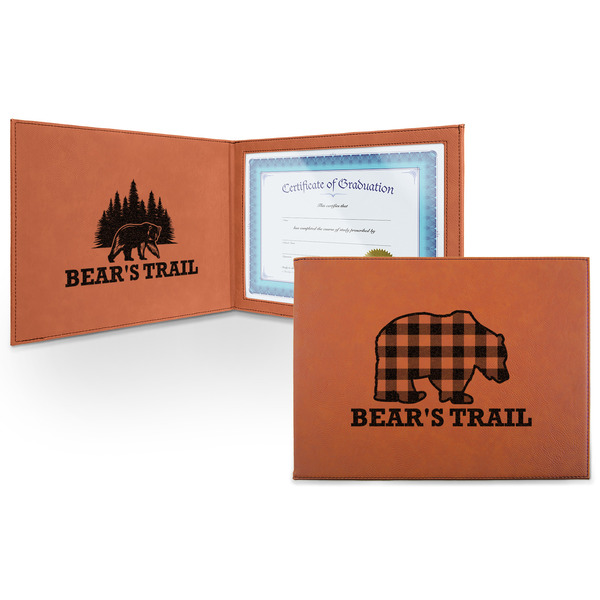Custom Lumberjack Plaid Leatherette Certificate Holder - Front and Inside (Personalized)