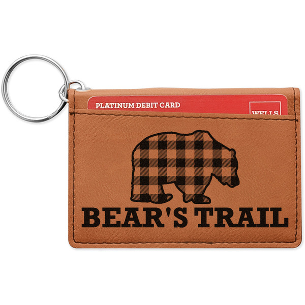 Custom Lumberjack Plaid Leatherette Keychain ID Holder (Personalized)