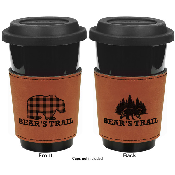 Lumberjack Plaid Cognac Leatherette Mug Sleeve - Double Sided Apvl